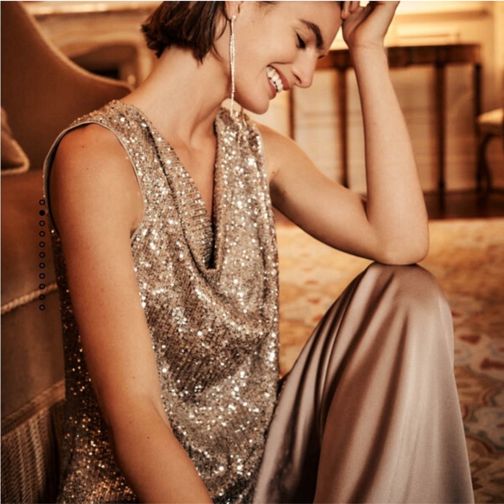 Cable & Gauge Sequined Top